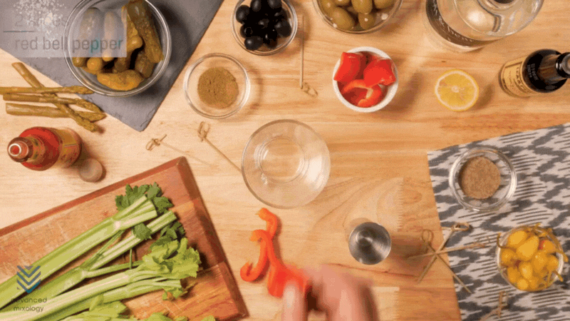 Add bell pepper and lemon juice and muddle them.gif