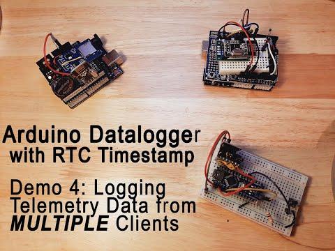 Arduino Sensor Network with nRF24L01 Telemetry and DIY Data Logger Shield || Demo 4 of 4