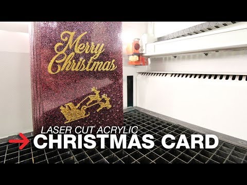 DIY Christmas Card | Laser Cut Glitter Acrylic | Acrylic Greeting Card