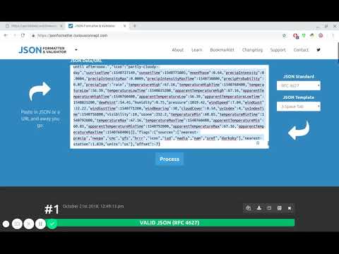 Dark Sky &amp;amp; Online JSON Formatting