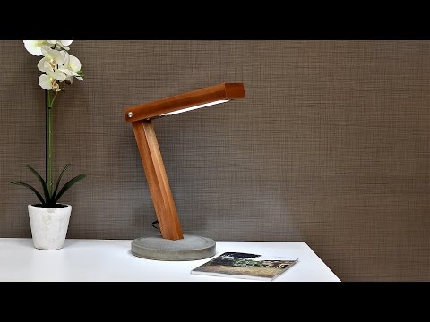 Diy Desk Lamp With Concrete Base -  Made With Simple Hand Tools