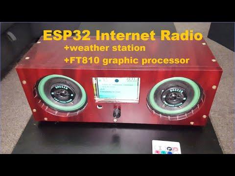 Esp32 Internet Radio and Weather Station with FT810 graphic processor for a 3.5" TFT.