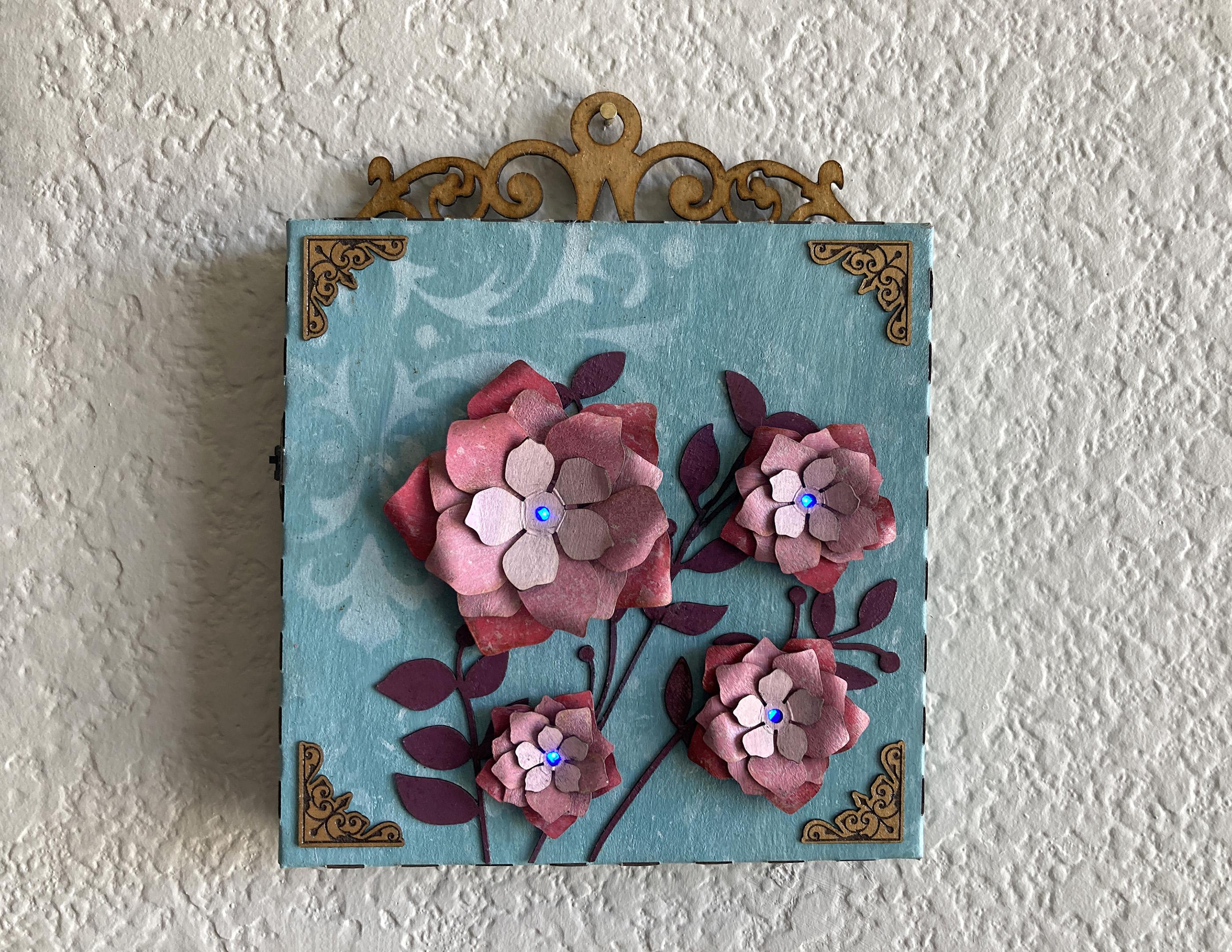 Floral wall art with lights.JPG