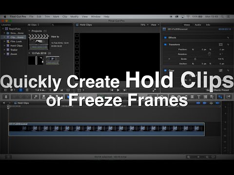 How to Create Quick Hold Clips or Freeze Frames in FCPX