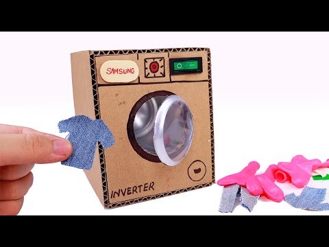 How to Make Washing Machine from Cardboard | DIY Washing