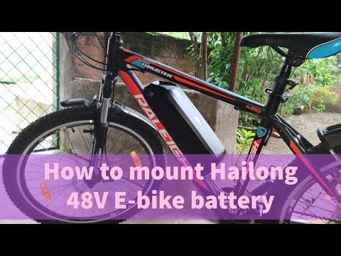 How to mount Hailong 48V E-bike battery on bike || E-bike Conversion #2