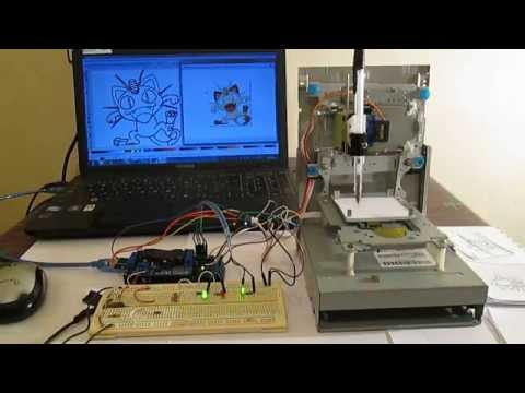 Mini CNC machine Arduino Based &amp;amp; Adafruit  Driver Motor L293D v1 &amp;amp; 2*Mini Stepper CD/DVD player #1