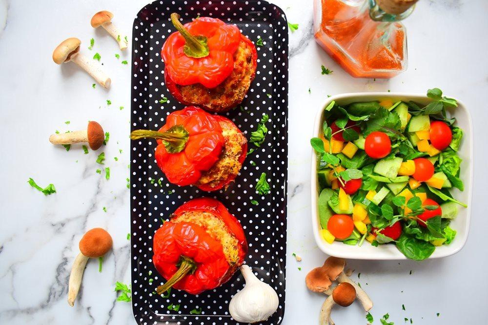 Mushroom &amp; Pearl Barley Stuffed Peppers.JPG