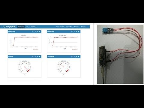 Nodemcu is sending temperature and humidity data to thingspeak