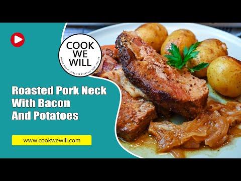 Pork Neck Baked With Onions, Carrots And Potatoes | How To Cook Pork Neck.