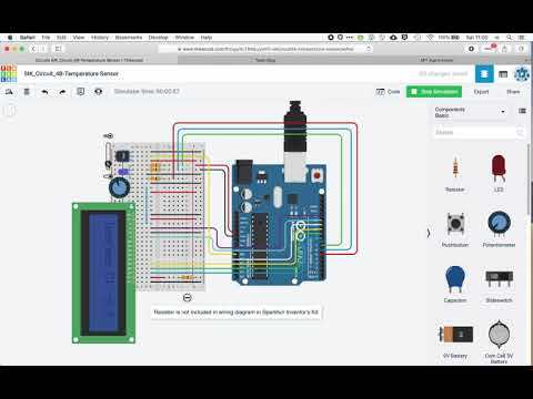 Simulation of a circuit within Tinkercad