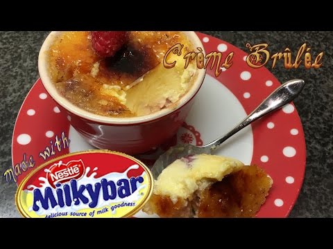White Chocolate and Raspberry Cr&amp;egrave;me Br&amp;ucirc;l&amp;eacute;e made with Milkybar