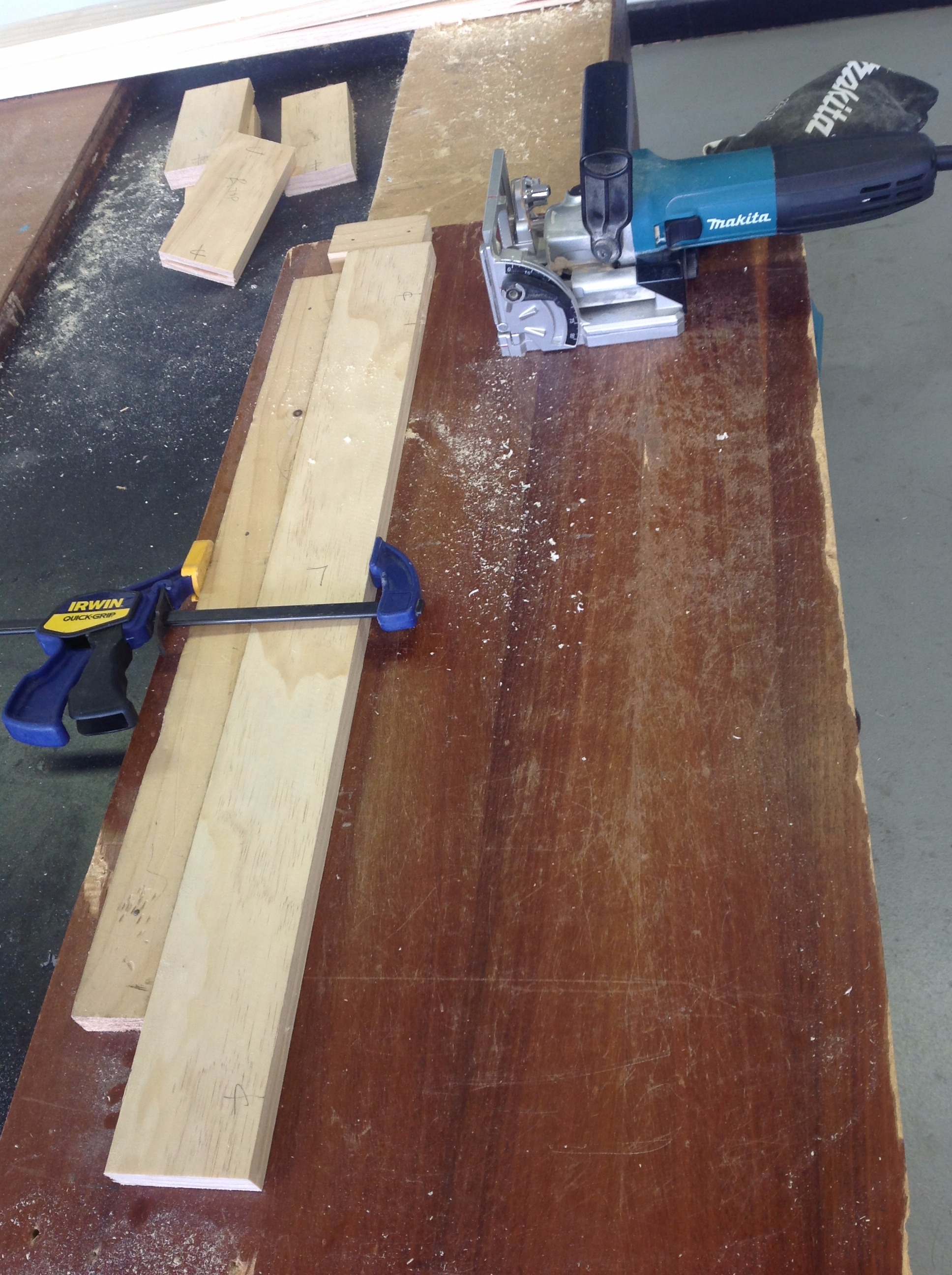 leg clamped to jig.jpeg