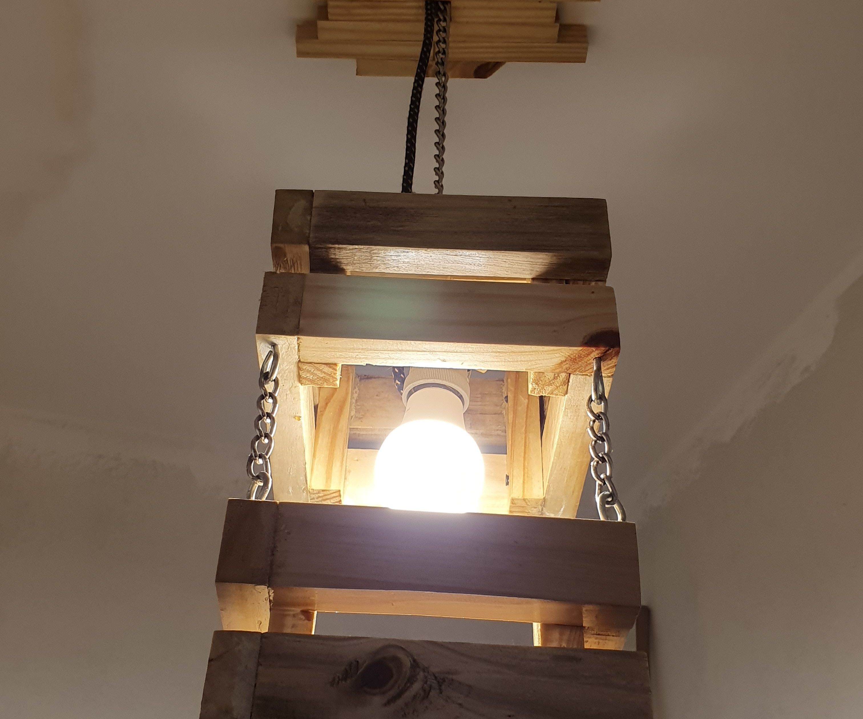 Lampara Colgante De Madera