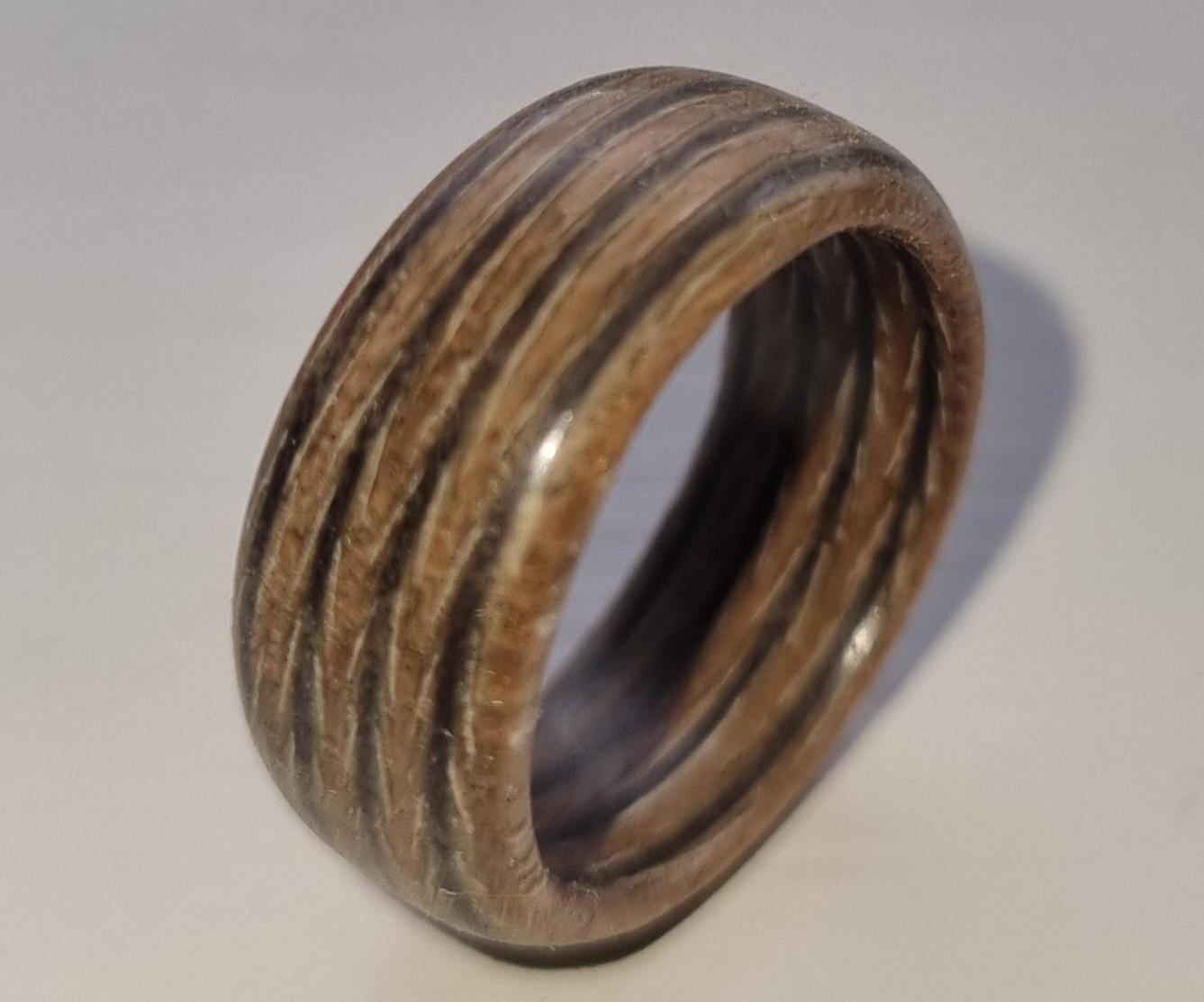 Layered Veneer Wood Ring (using a Dremel Lathe)