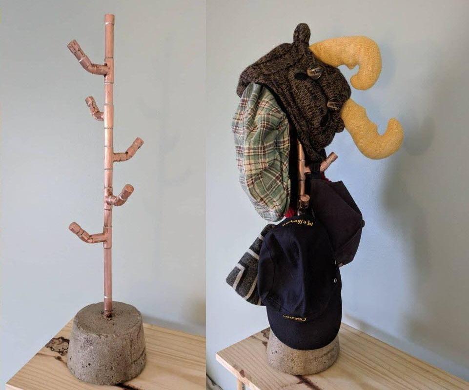Copper & Concrete Hat Rack