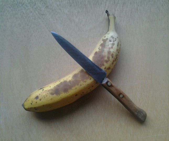 Improv: Dice a Banana in Its Peel