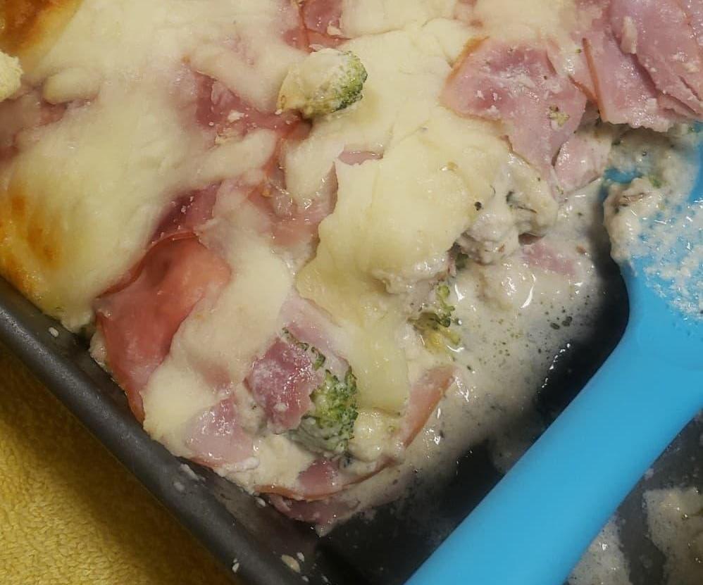 Keto Chicken Ham Alfredo Casserole Thing