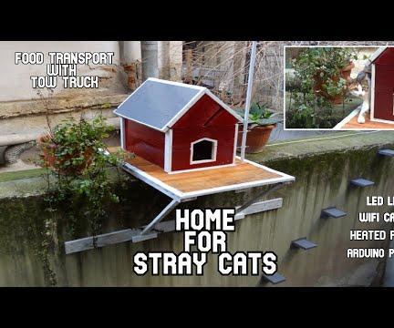How to make Amazing Stray Cat House from wooden pallets. Heated Pillow,WiFi Camera,Food transporter