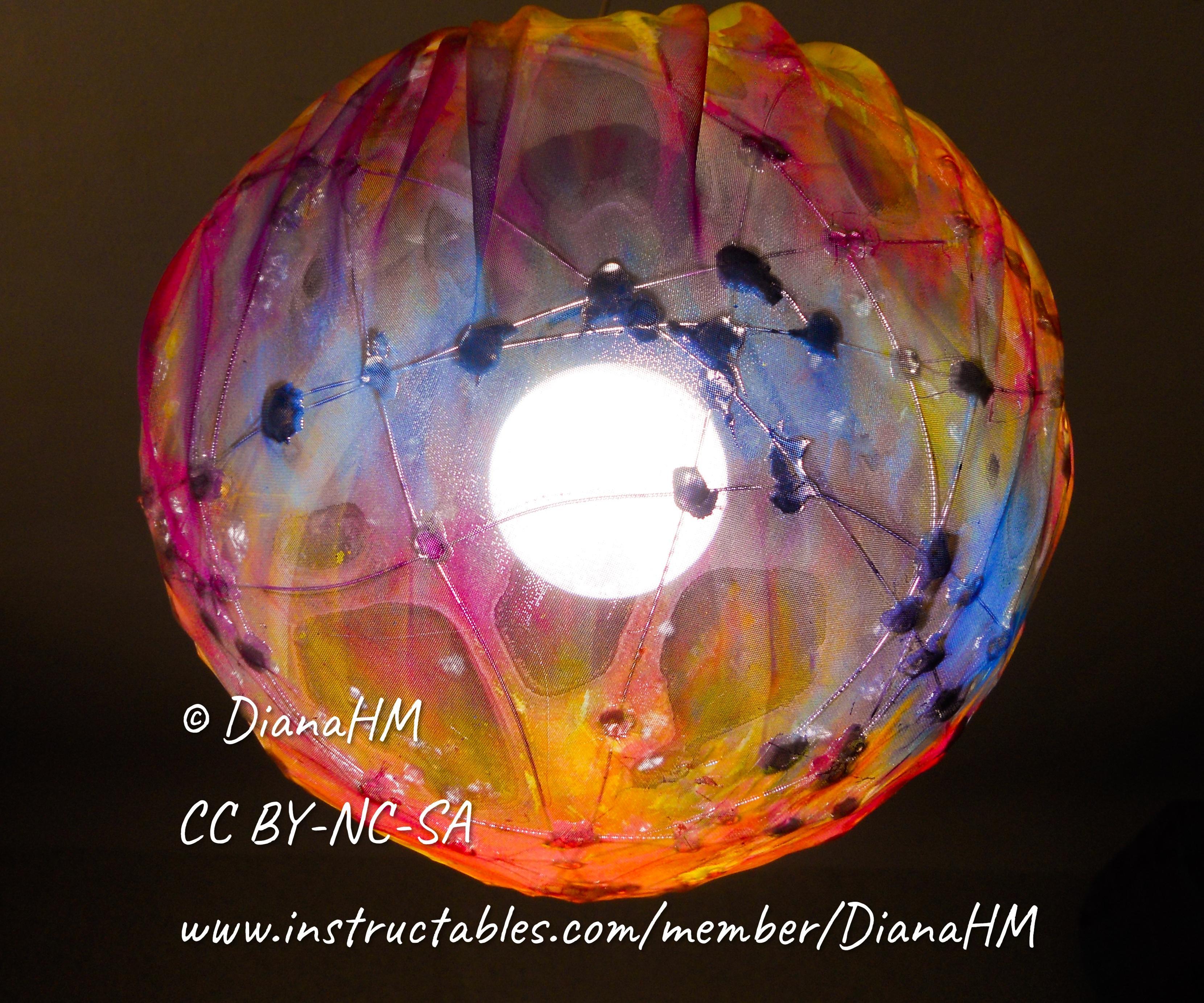How to Make a Multicolor Spherical Fabric Lampshade