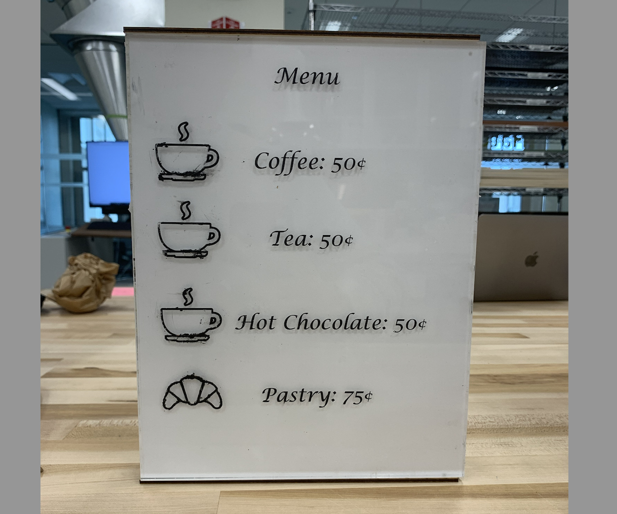 Interactive, Capacitive Touch Menu 