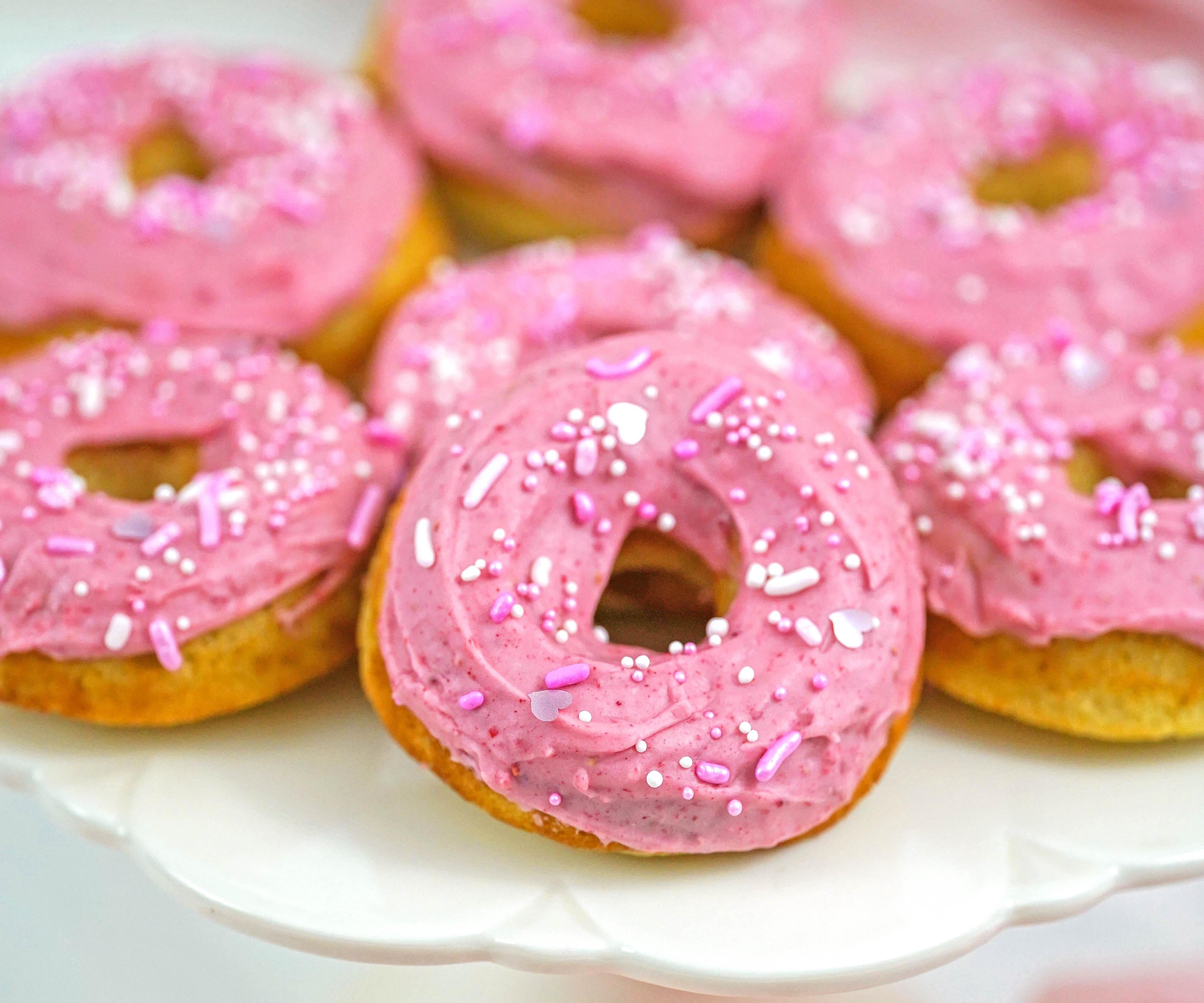Baked Mini Cake Donuts for Valentine's Day