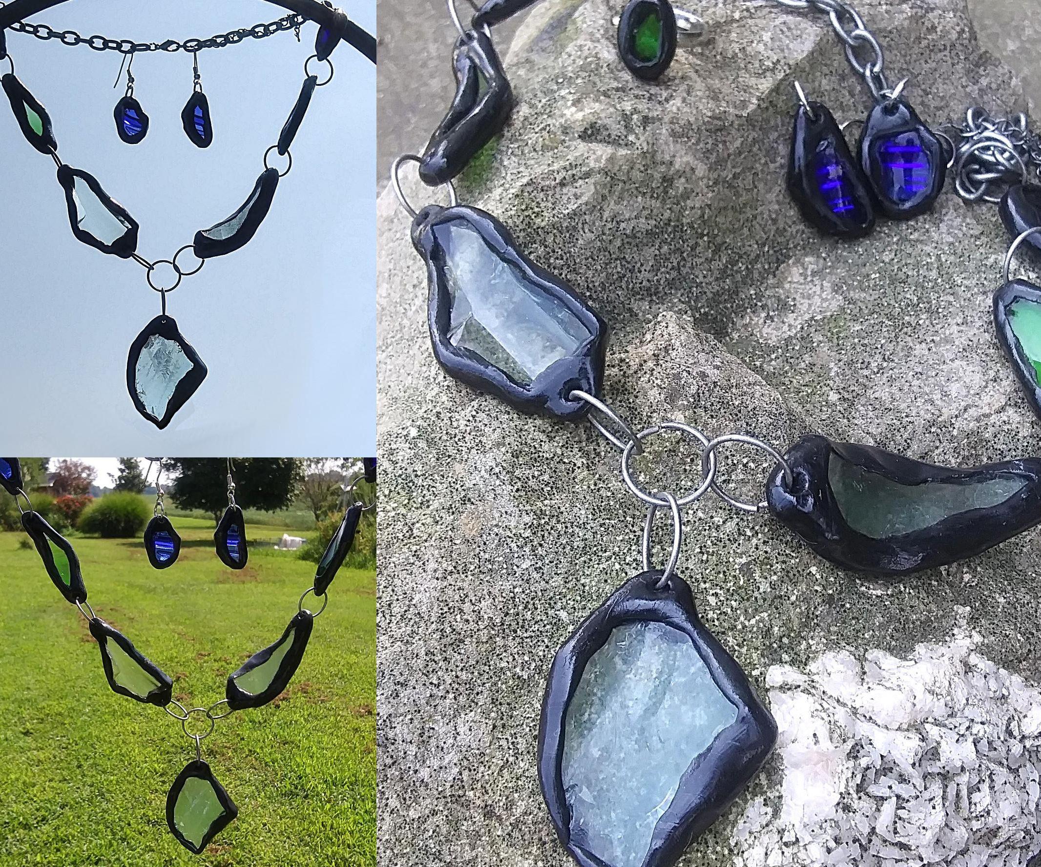 Scrap Glass Pieces Into a Jewelry Set