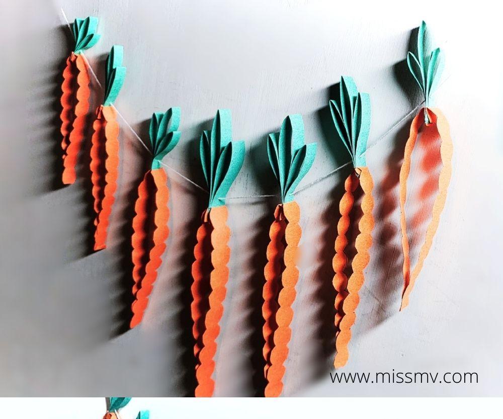 Easter paper carrot garland step by step