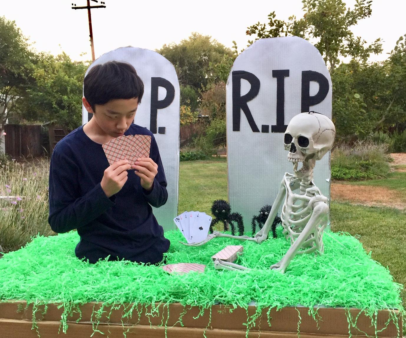 Two Corpses Playing Poker in a Graveyard