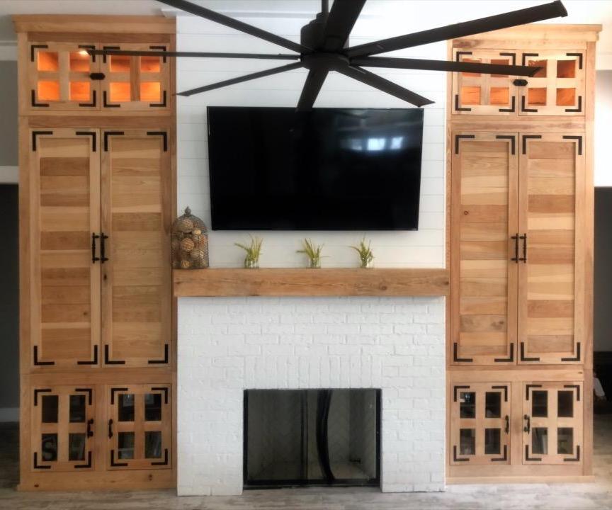 DIY Built Ins Around Fireplace