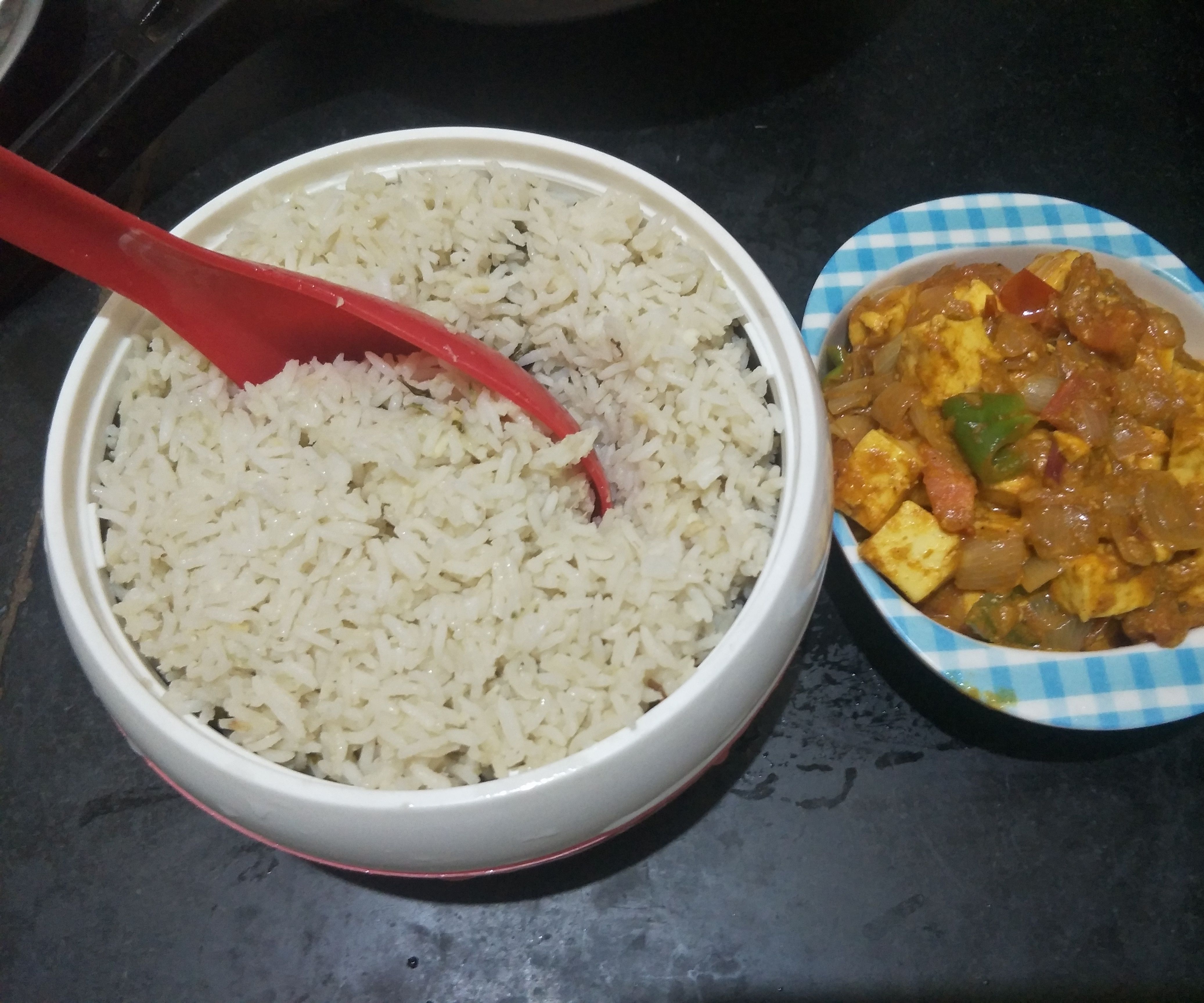 COCONUT MILK PULAO WITH PANEER CUBES