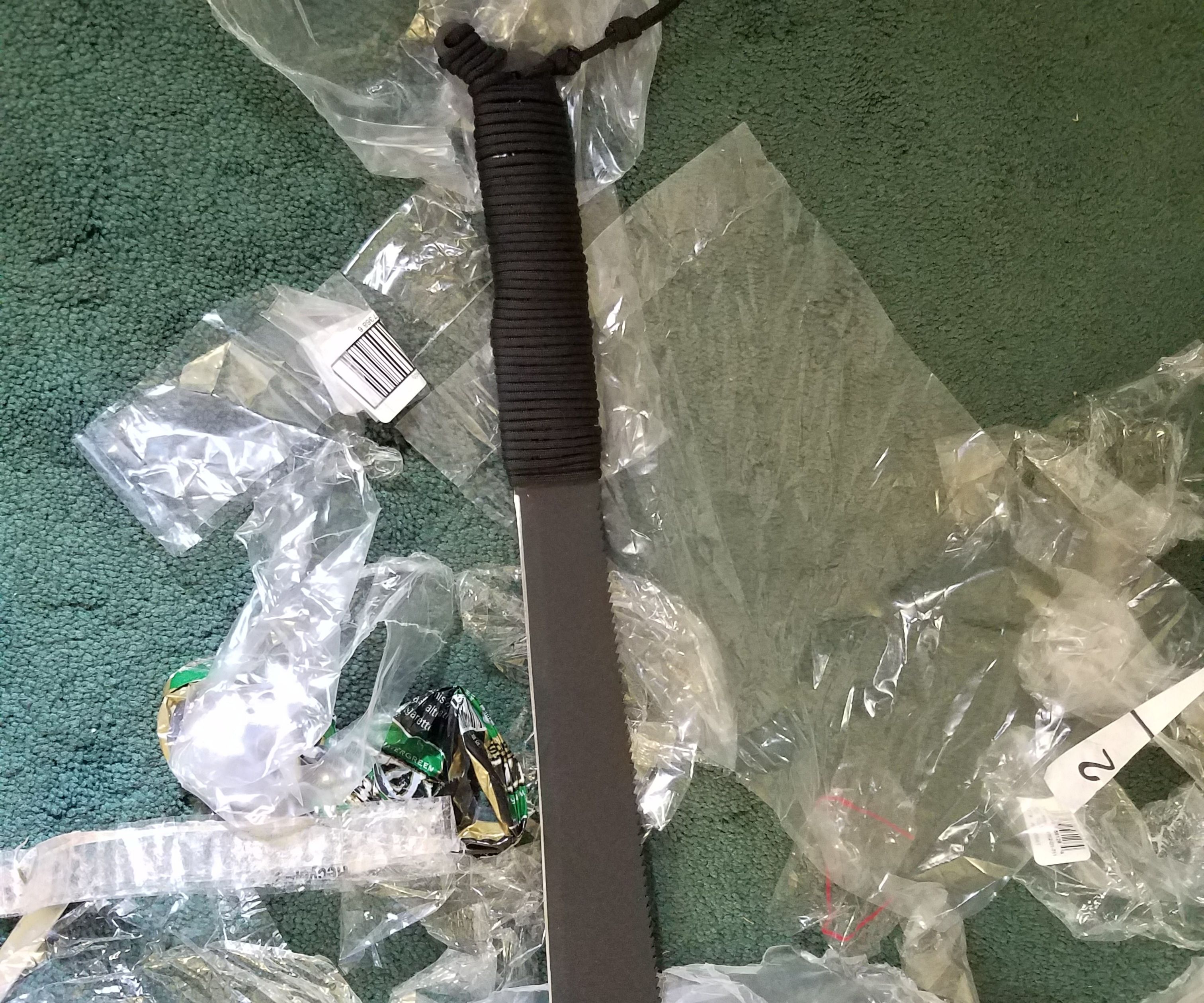 Machete Handle From Plastic Scrap and Paracord:
