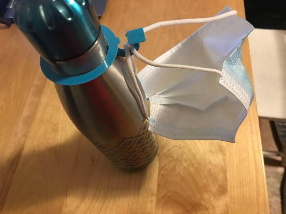 3D Printable Water Bottle Mask Holder