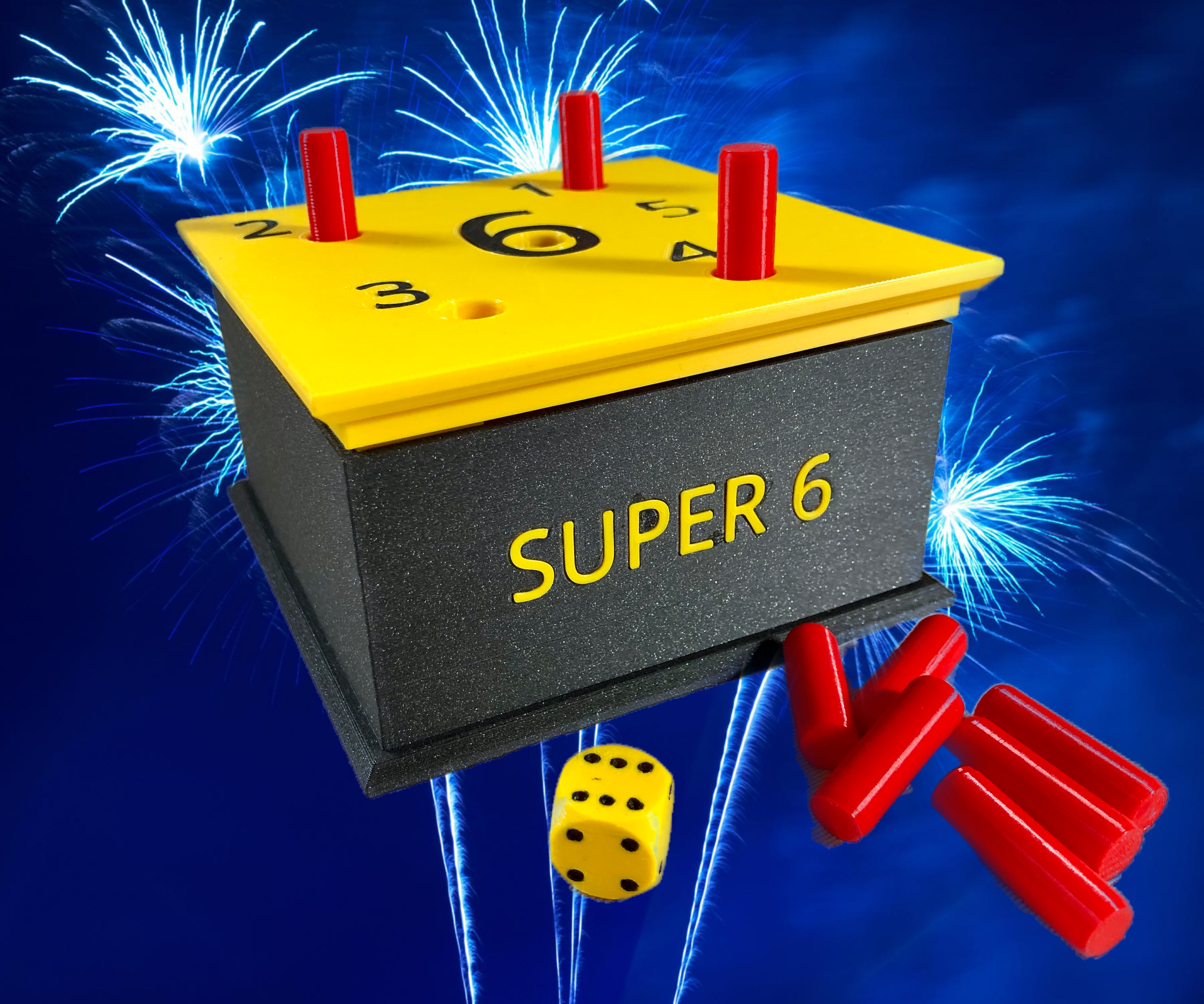 Super 6 - Family Dice Game - 3D Printed