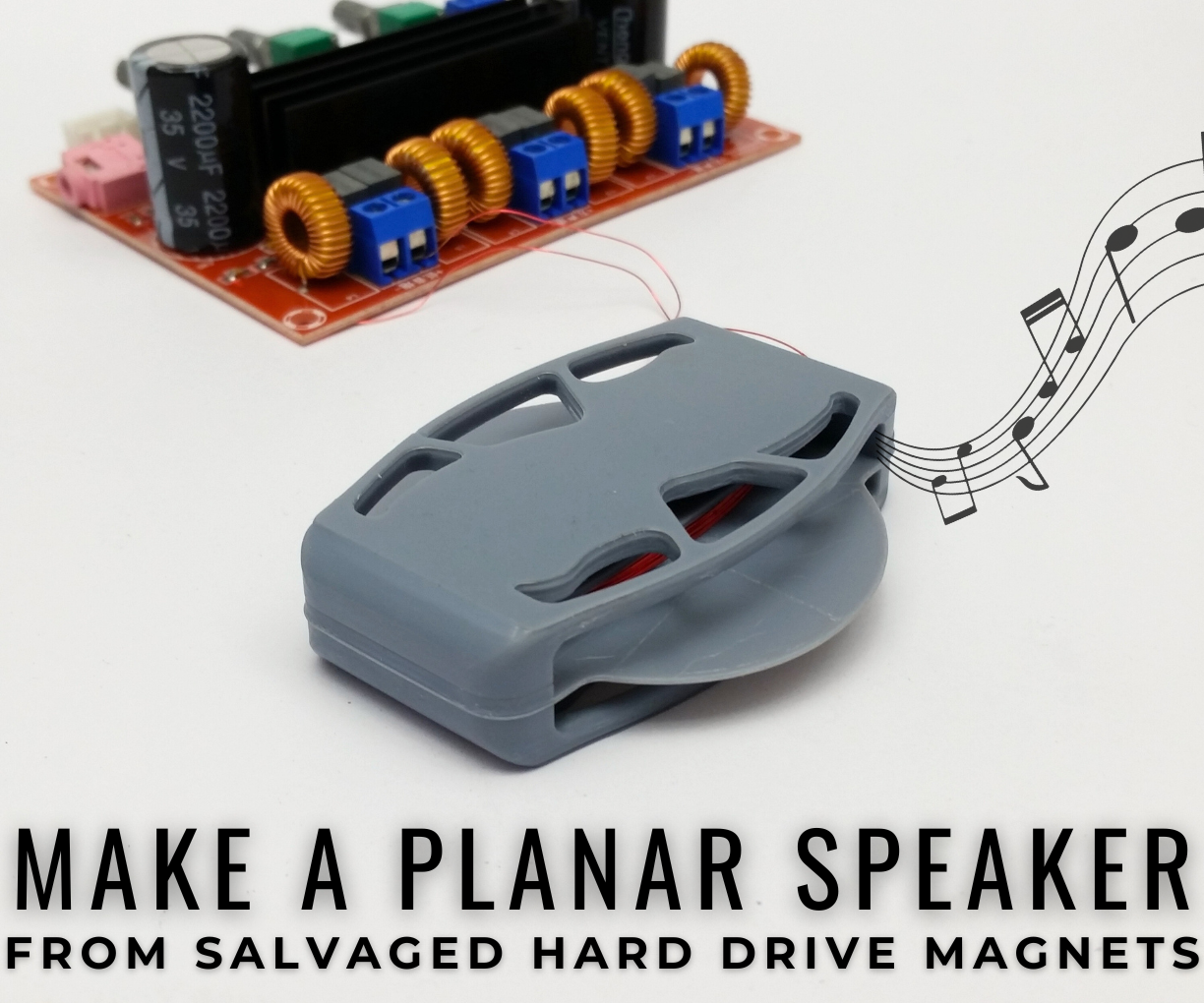 Planar Speaker From Old Hard Drive Magnets