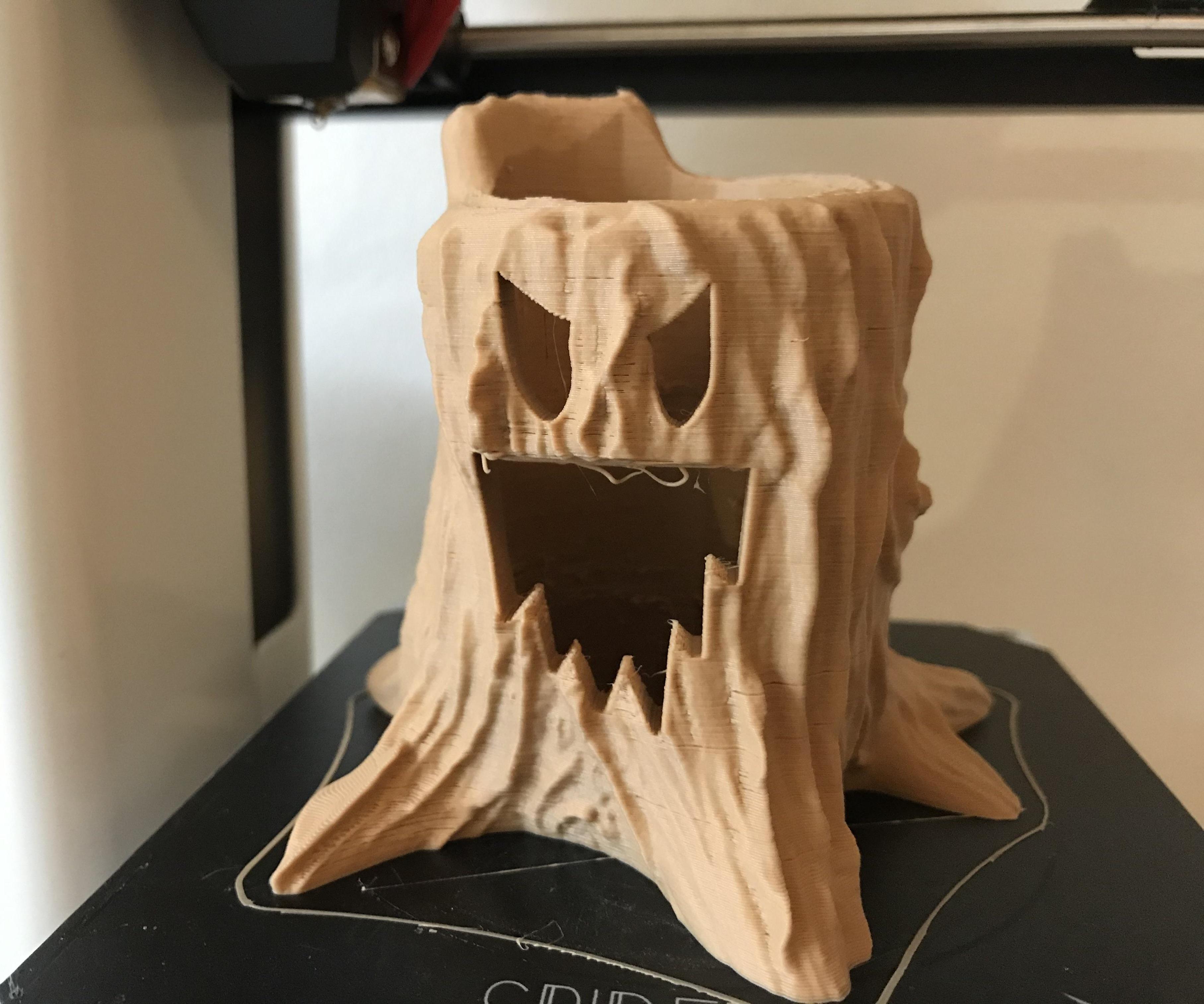 3D Printed Halloween Tree Stump LED Candle Holder