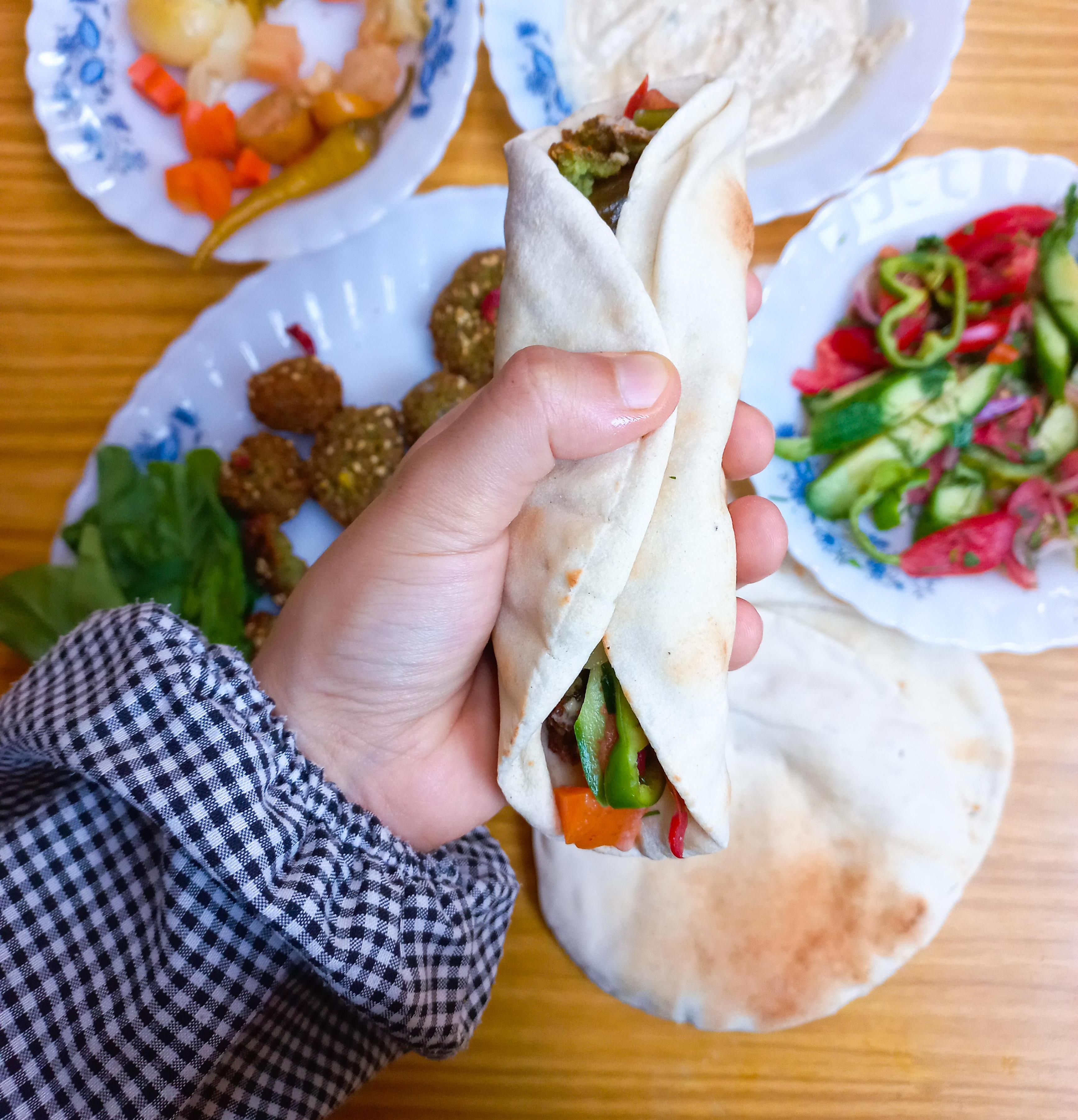 Egyptian Fava Beans Falafel Wrap (Ta'ameya)