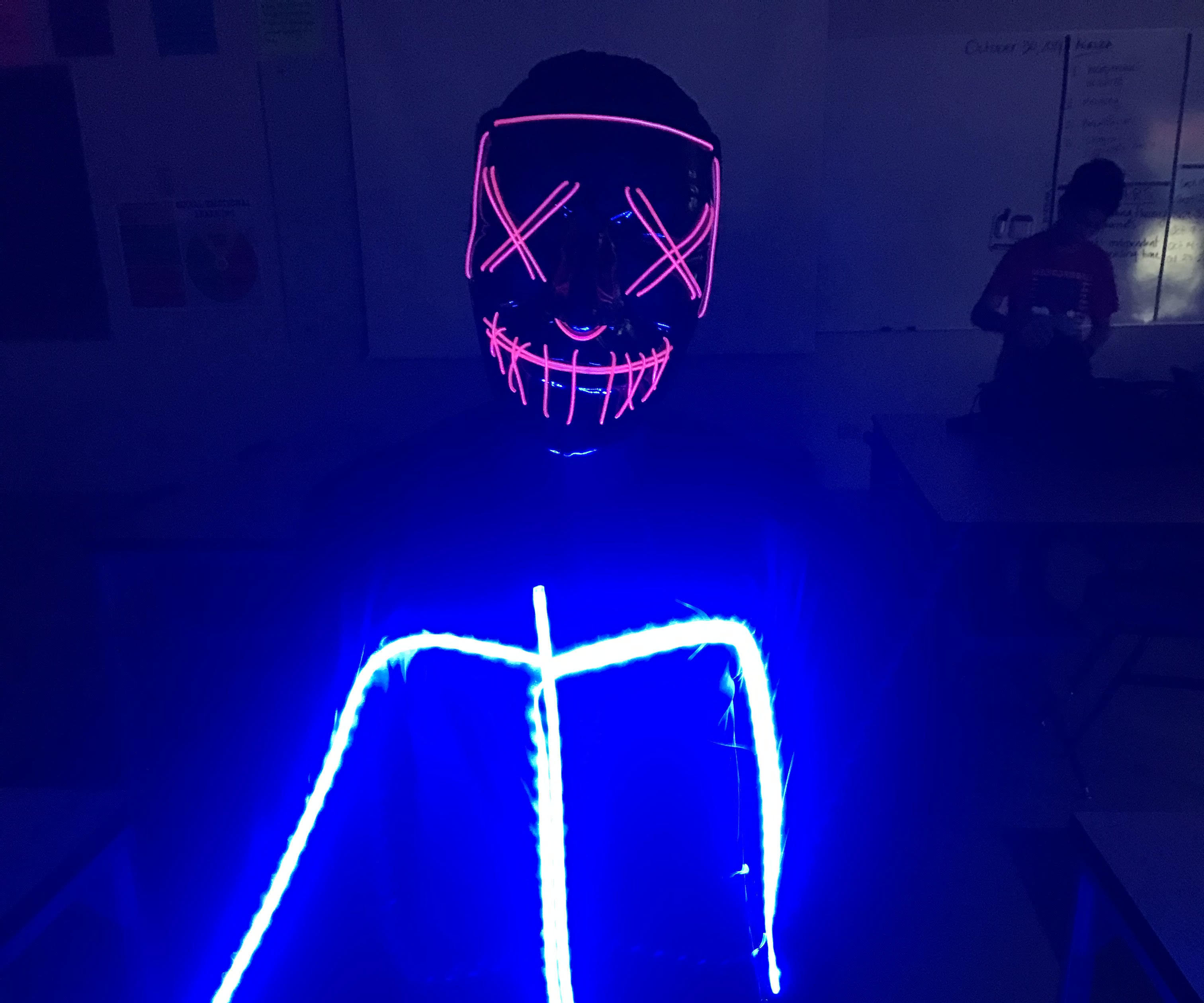 DIY LED Glow in the Dark Stickman Costume 