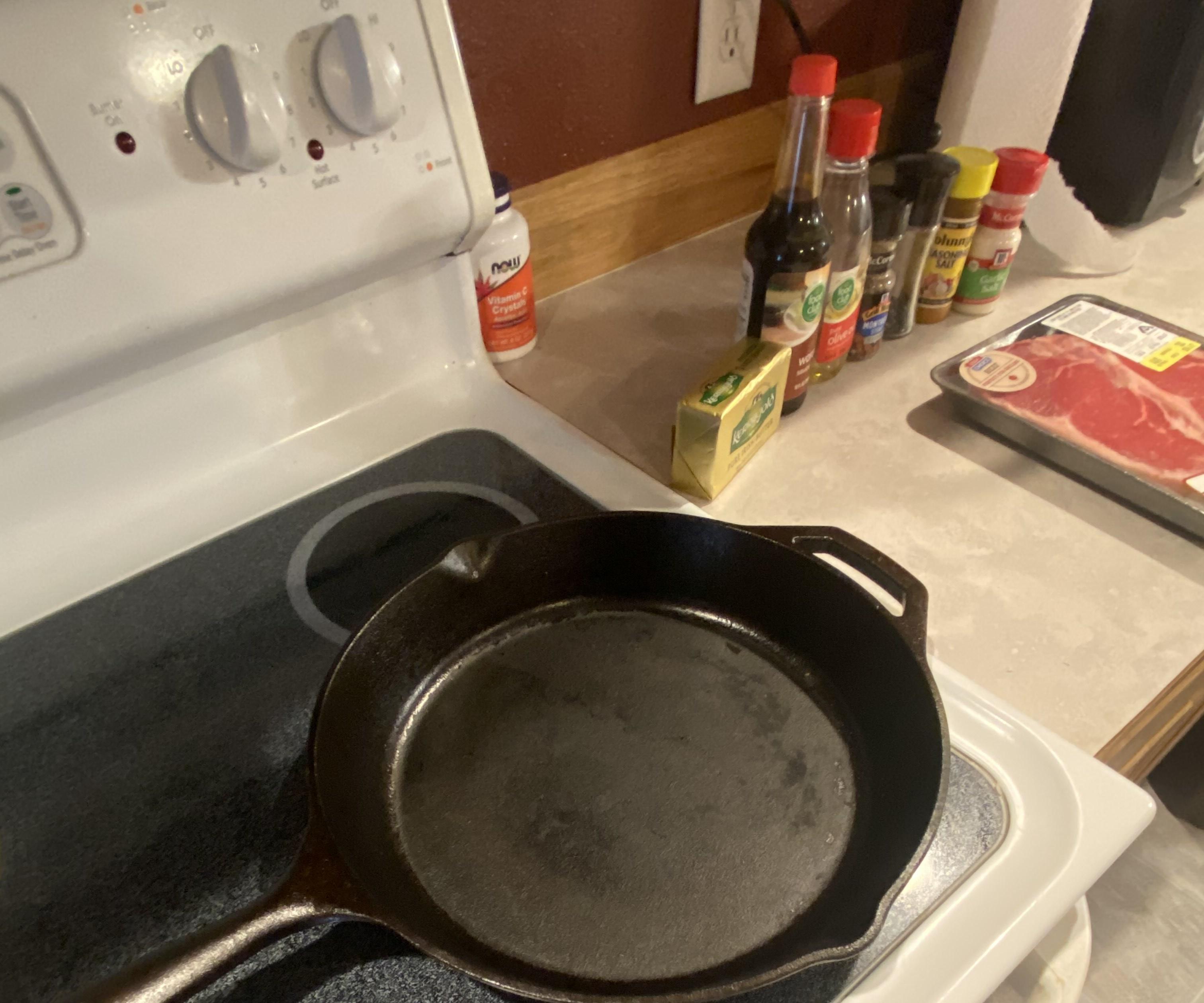 Garlic Butter/Pan Seared Steak, Oven Finished 