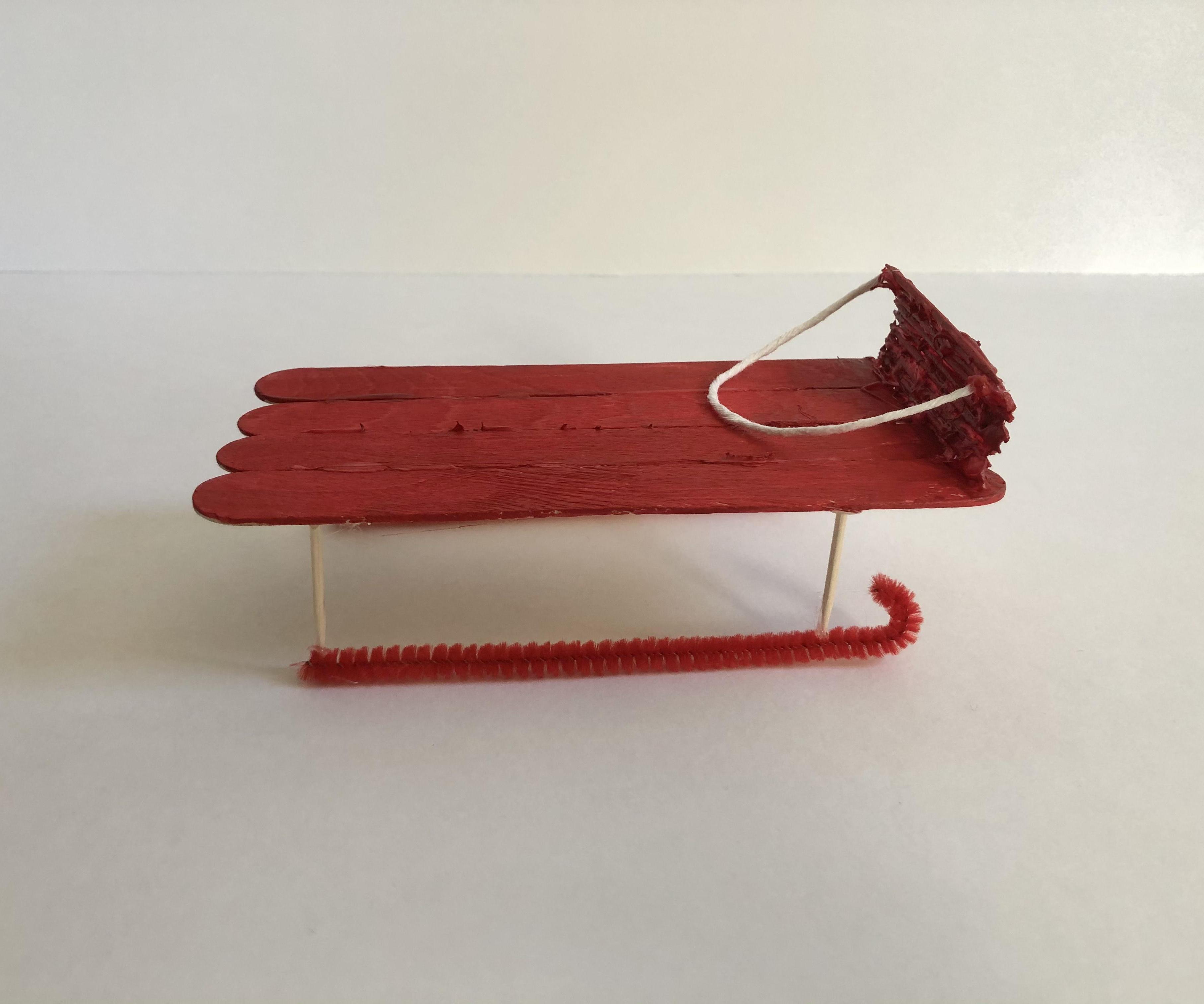 Popsicle Stick Sled Decoration 