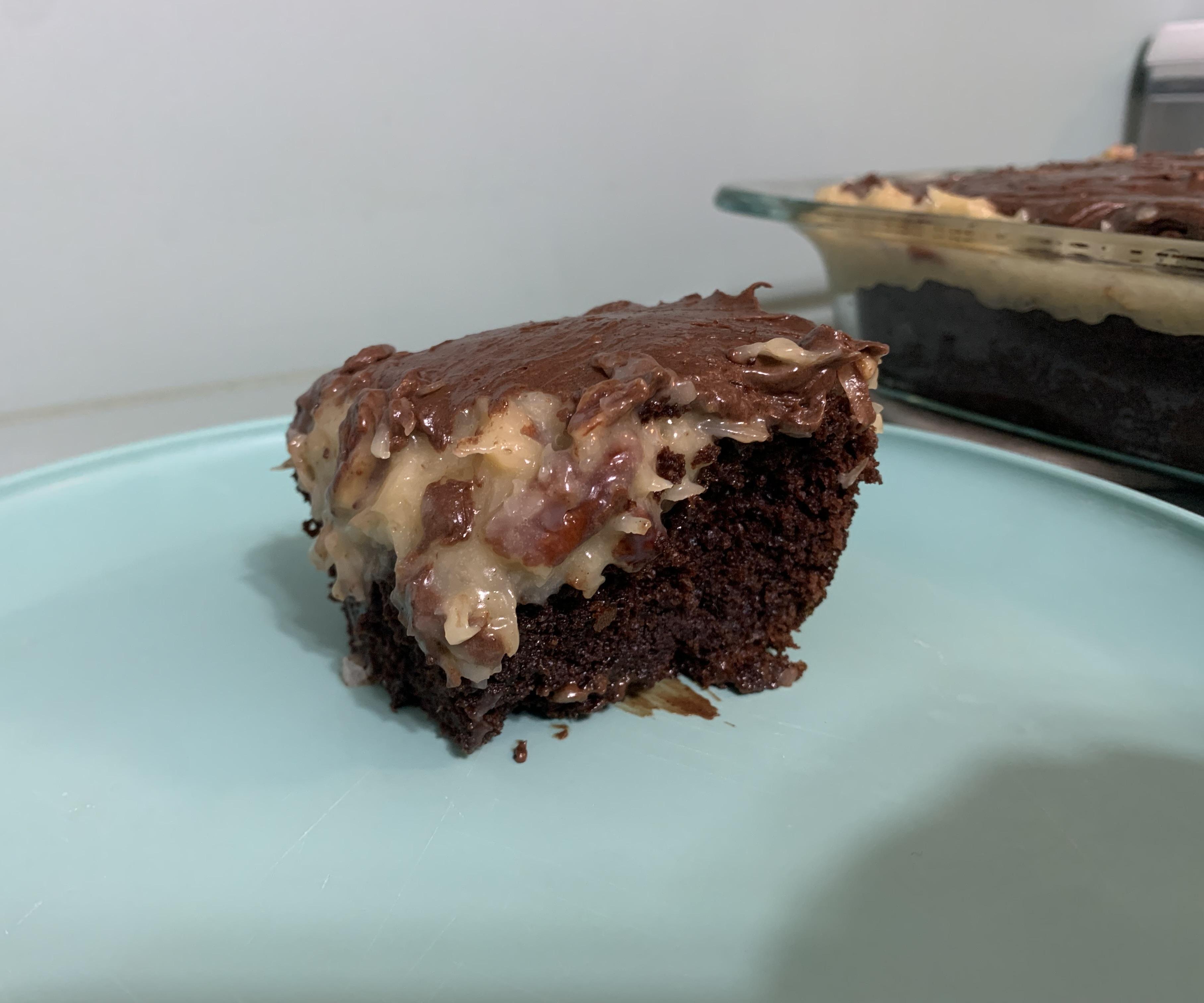 9 X 13 German Chocolate Cake With Chocolate Cream Cheese Frosting