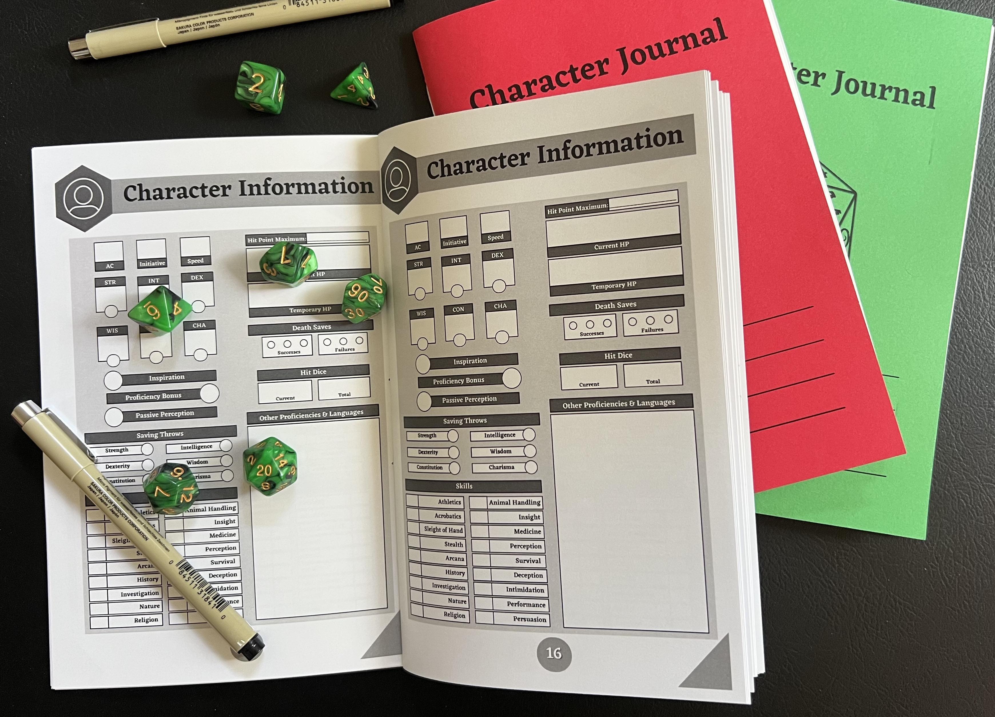 D&D 5e Character Journal Printing & Binding