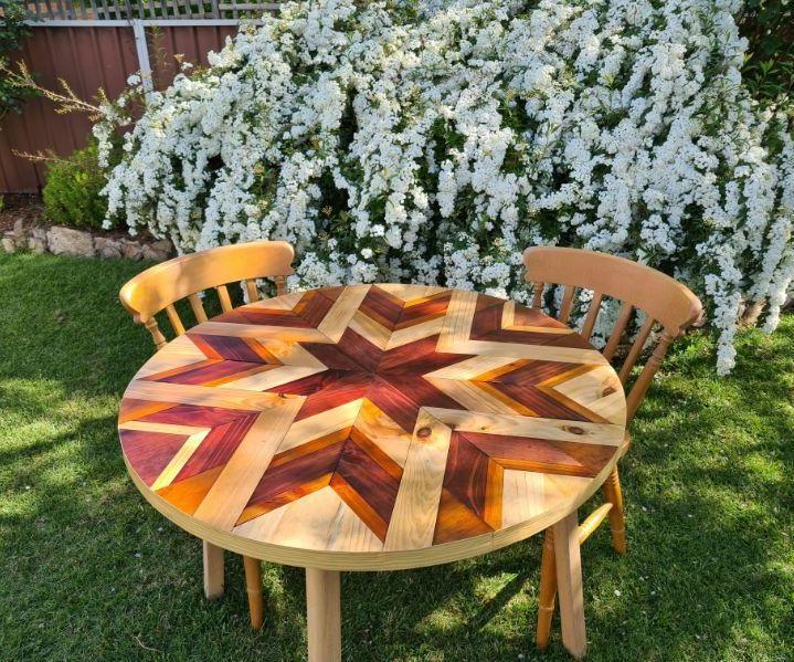 Upcycled Table Into Barn Quilt Table