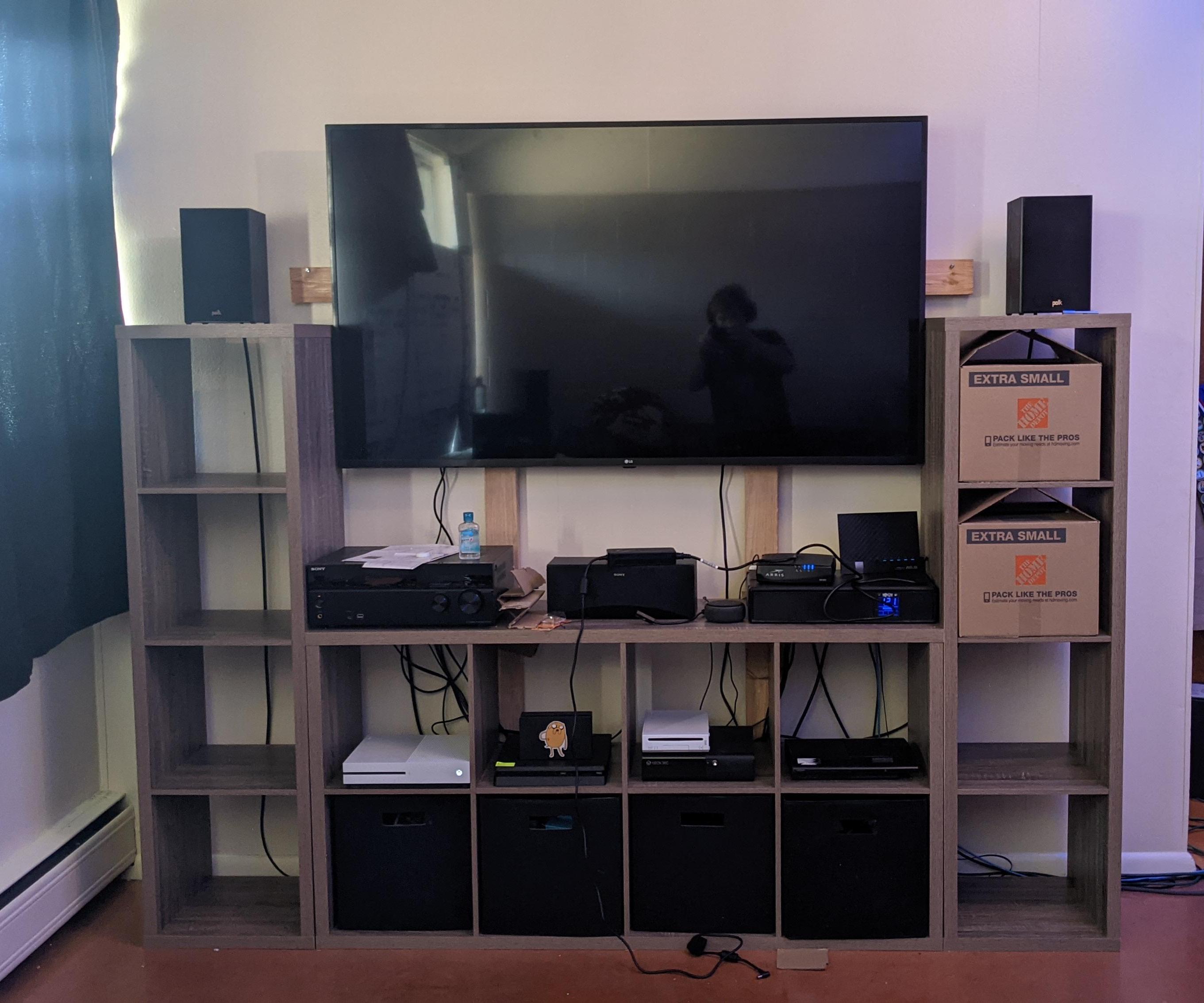 Wall Mount TV Without Holes in Wall, Perfect for Apartment