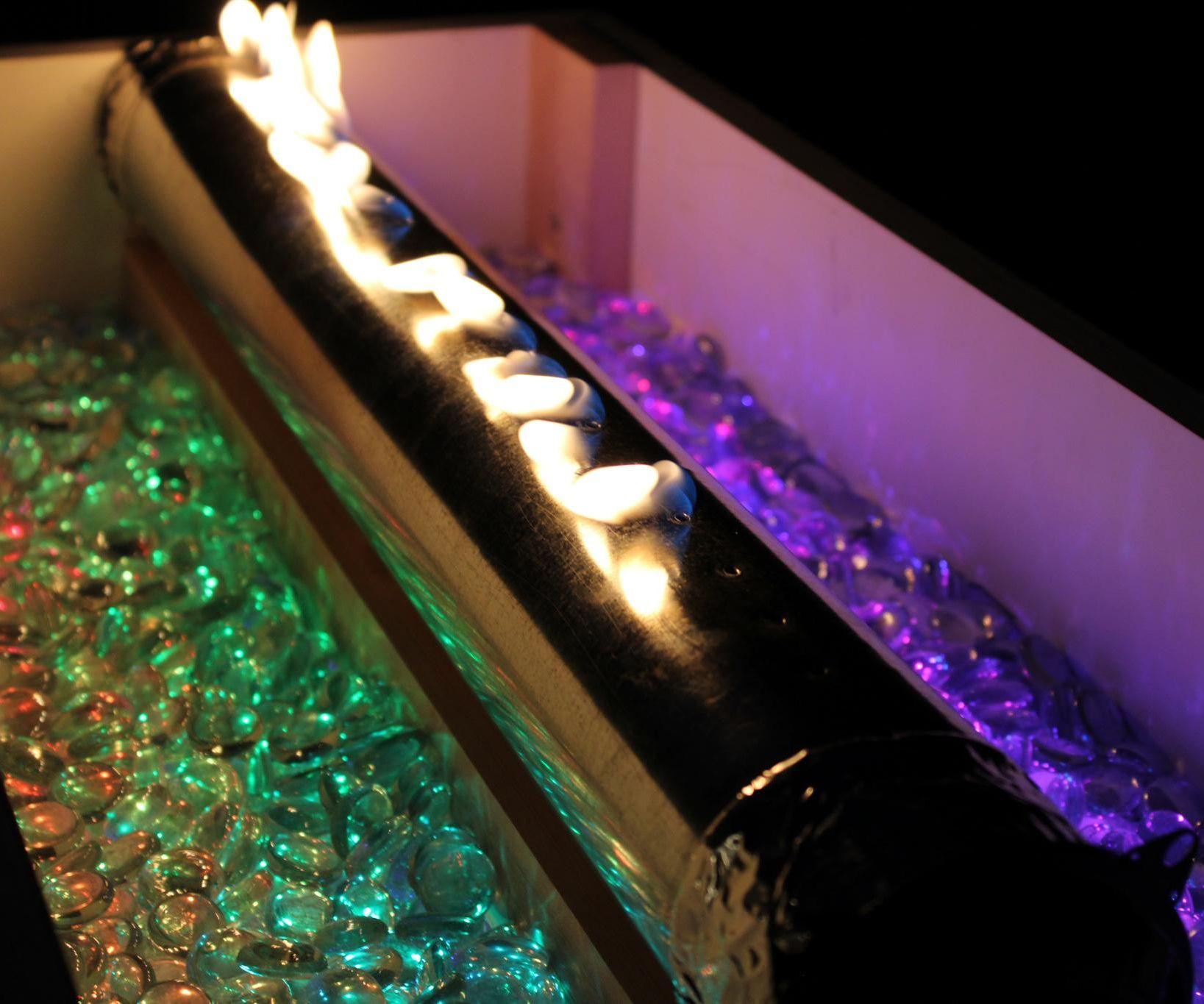 Fire Pit With Sound Reactive Flame, Bluetooth Speaker, and Animated LEDs