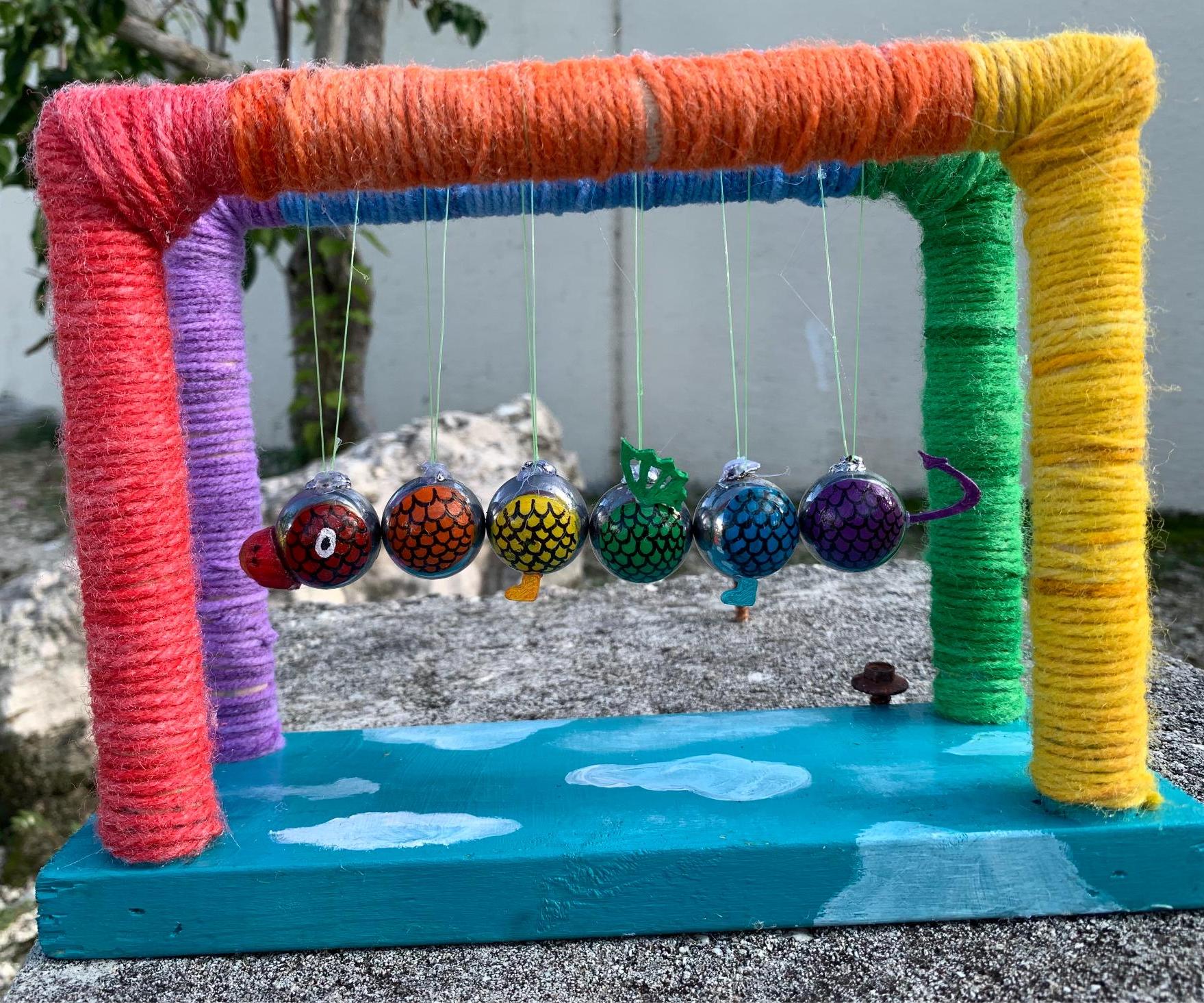 Rainbow Dragon Newtons Cradle