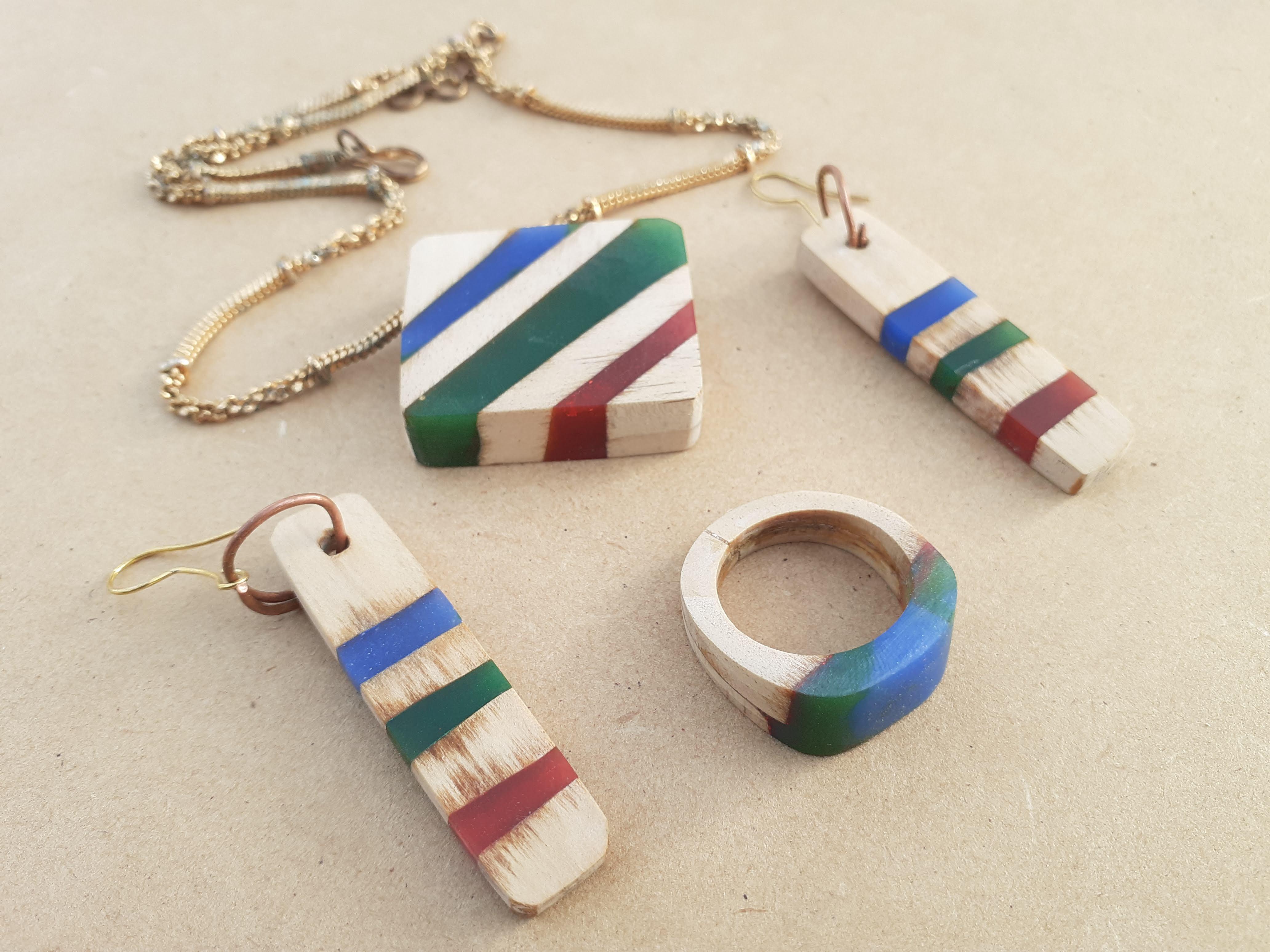 Wood + Resin Colorful Jewelry
