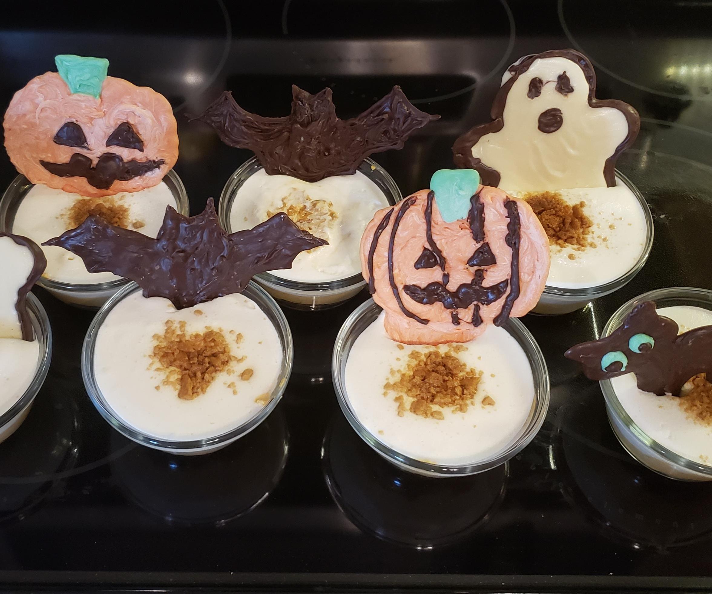 Pumpkin Mousse With Halloween Chocolate Decoration