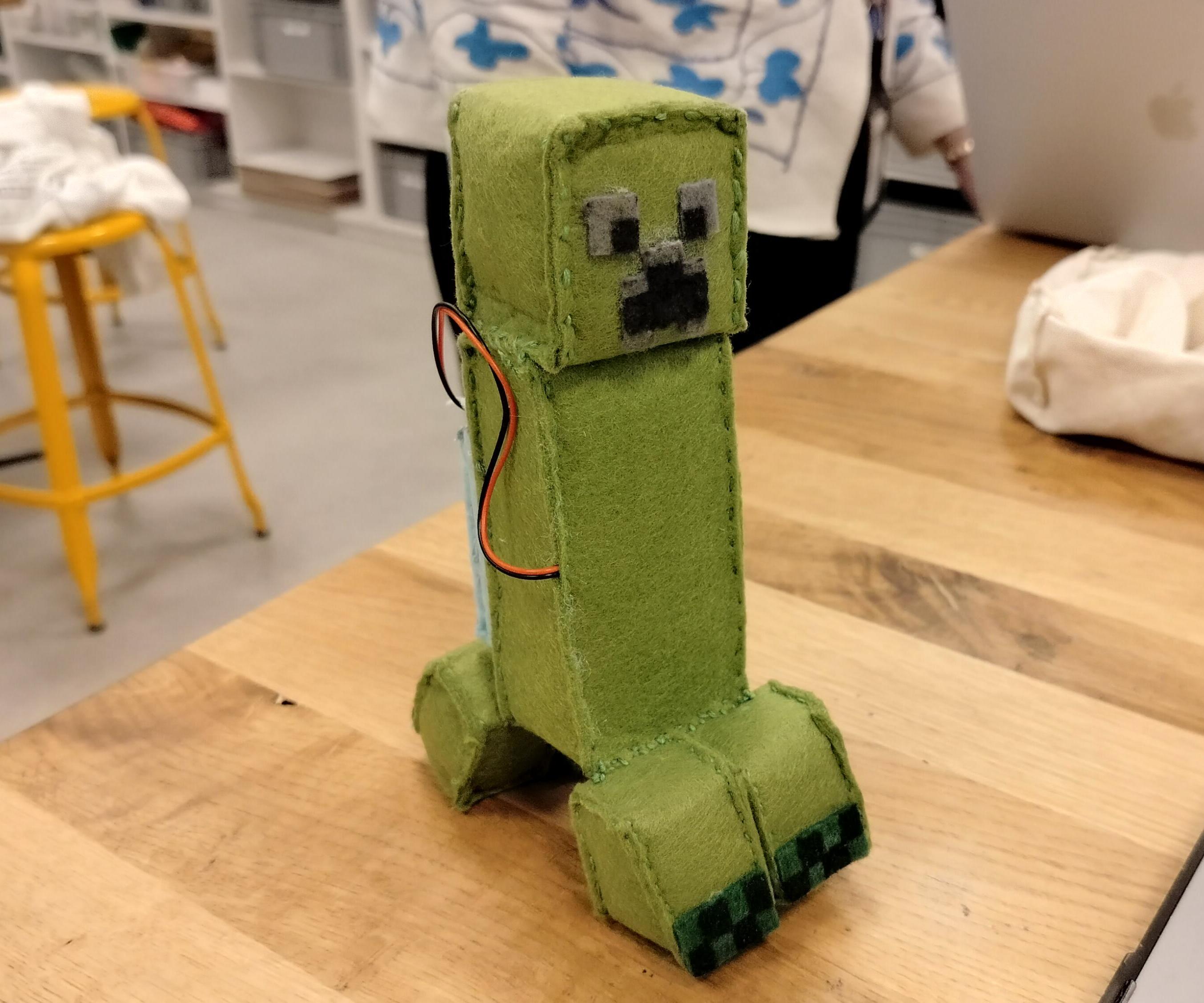 Minecraft Creeper Plushie With Circuit Playground Express Light Inside