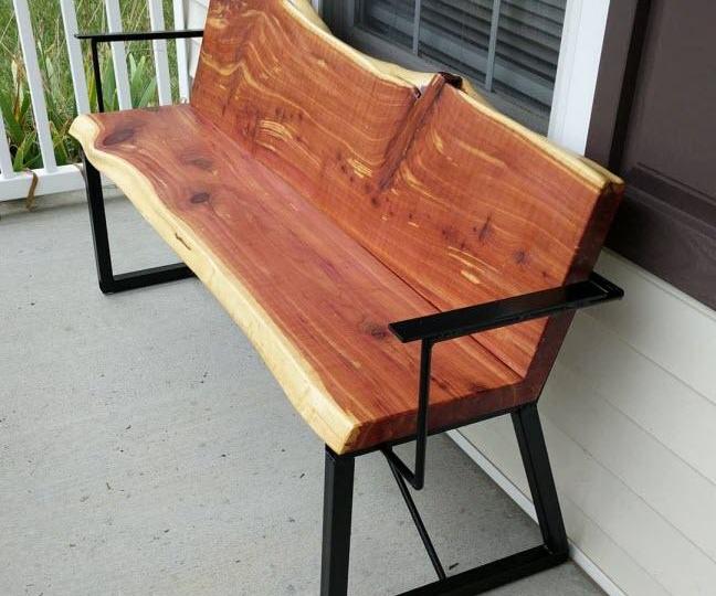 Live Edge Cedar Bench